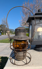 1944 SOUTHERN PACIFIC SPCO ADLAKE 300 AMBER GLOBE RAILROAD LANTERN WORKING