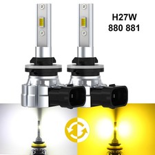 2x 880 881 H27w Led Bulbs Fog Driving Light Switchback Color White Yellow Bright