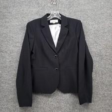 Calvin Klein Blazer Womens 6 Black Two Buton Stretch Suit Jacket Career Notch