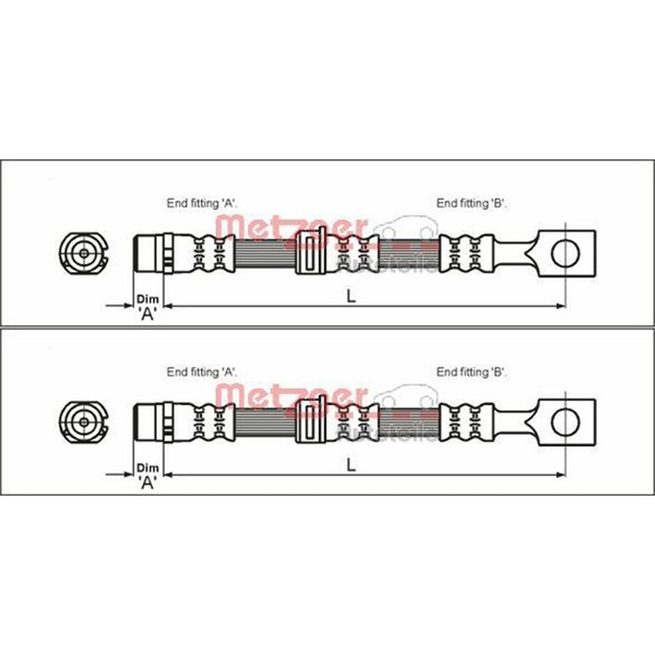 2X Metzger BremsschlÄUche Vorne Beidseitig Passend FÜR Opel Astra Zafira-image