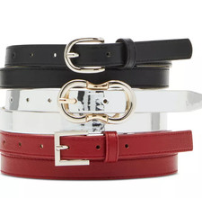 Steve Madden Women's 3-Pc. Faux-Leather Belt Set, Large