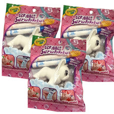 3 Pack Crayola Scribble Scrubbie Pets Wilbur Washable Marker Toy Set NEW