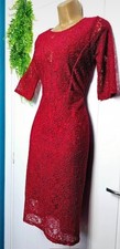 ladies Red knee length evening/Christmas Party dress size 10 Next 3/4 sleeves