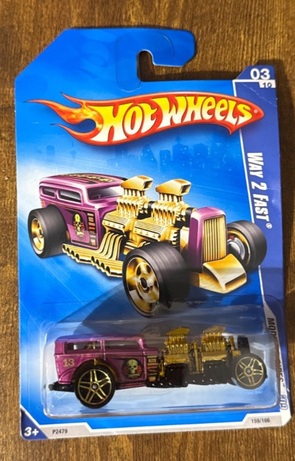 2009 Hot Wheels #159 Modified Rides 3/10 WAY 2 FAST Purple w/Gold Pr5 Spoke Whls
