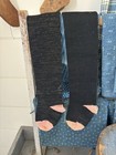 Circa 1920's  Pennsylvania  Amish  Child Wool Long Stockings Black Peach Green — photo 1