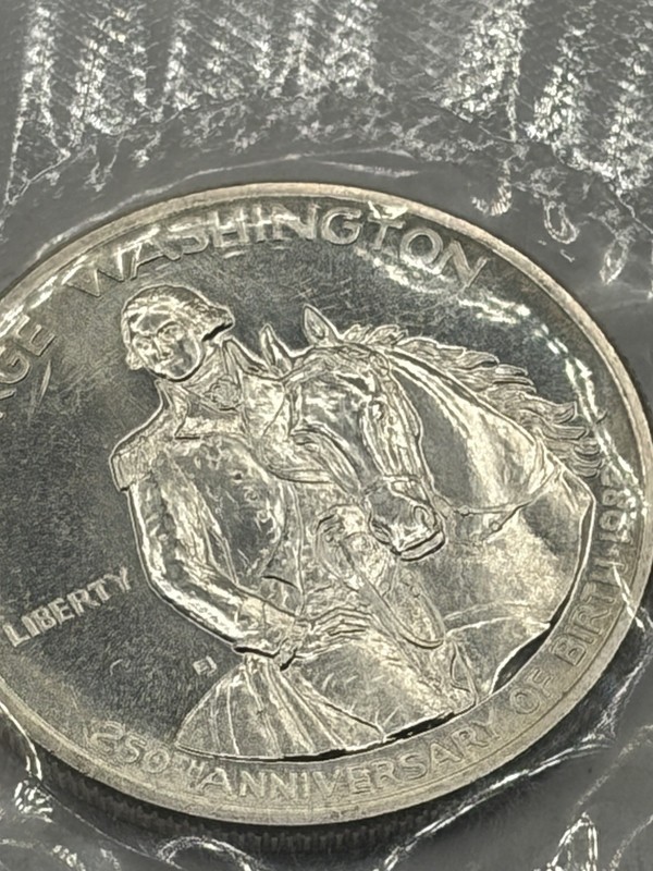 1982 D George Washington Silver Half Dollar Unc In Mint Cello