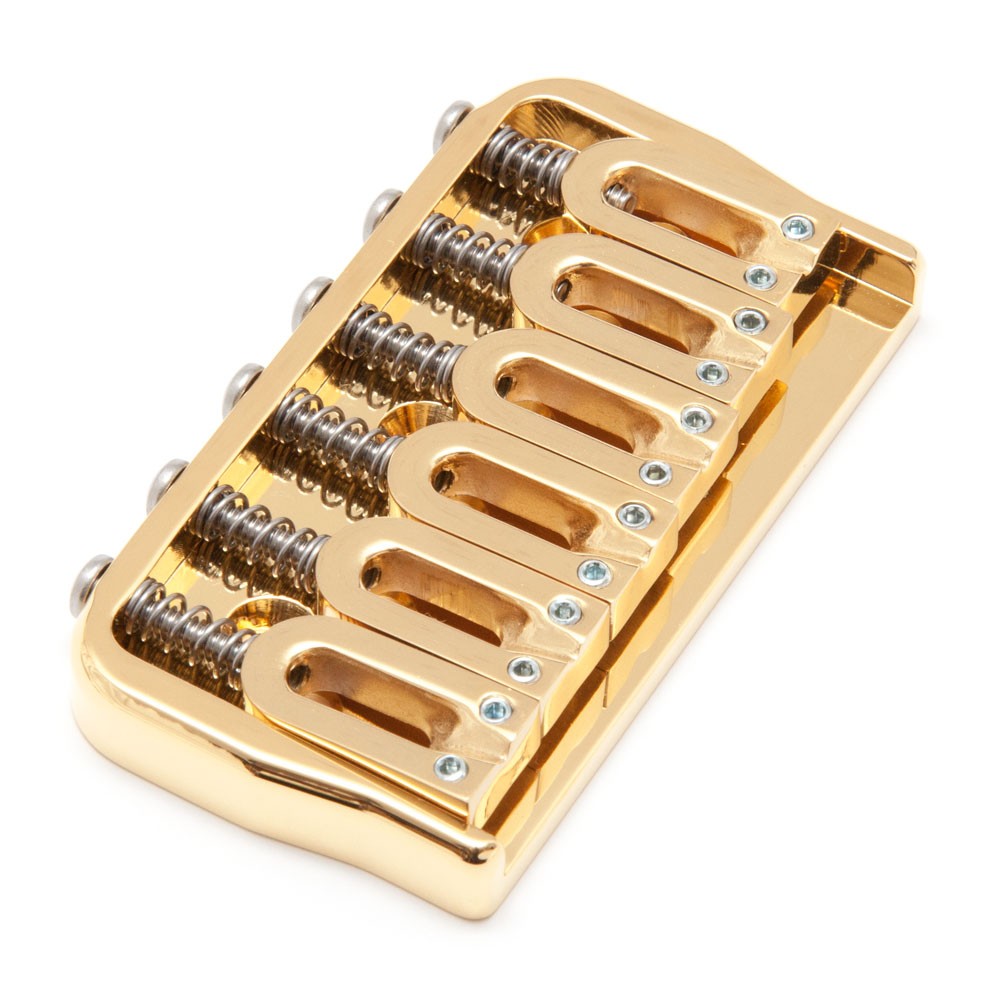 Hipshot 6 String Hardtail Fixed Bridge (Gold, .125"")