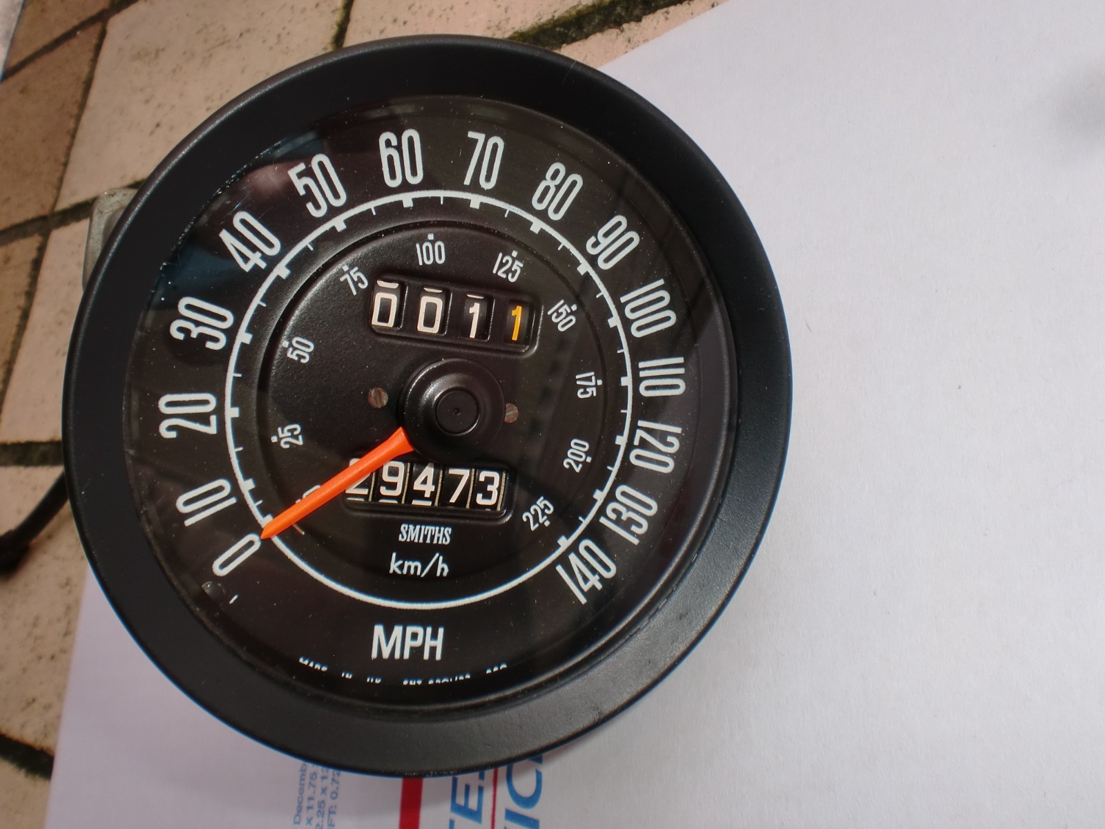 Lotus 140 mph Smiths SNT-6201/32 960 Speedometer Speedo Gauge OEM Good Working