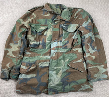Vintage USGI M65 Field Jacket Woodland Camo Fits Small Hooded Coat Cold Weather