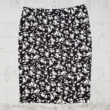 Y2K Lauren Ralph Lauren Brown White Floral Knee Length Straight Skirt Size 6P