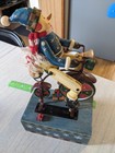 Animated Jointed Snowman on Bike with Dog Music Box Christmas Works Preowned  — photo 2