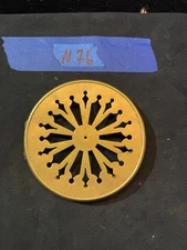 (N76) Antique French Mantel Clock Pierced Brass Back Door 4.25"