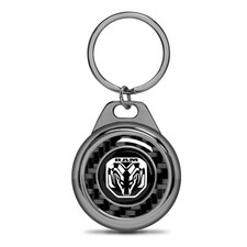 RAM Logo 2019 up Real Carbon Fiber Gunmetal Roundel Metal Key Chain