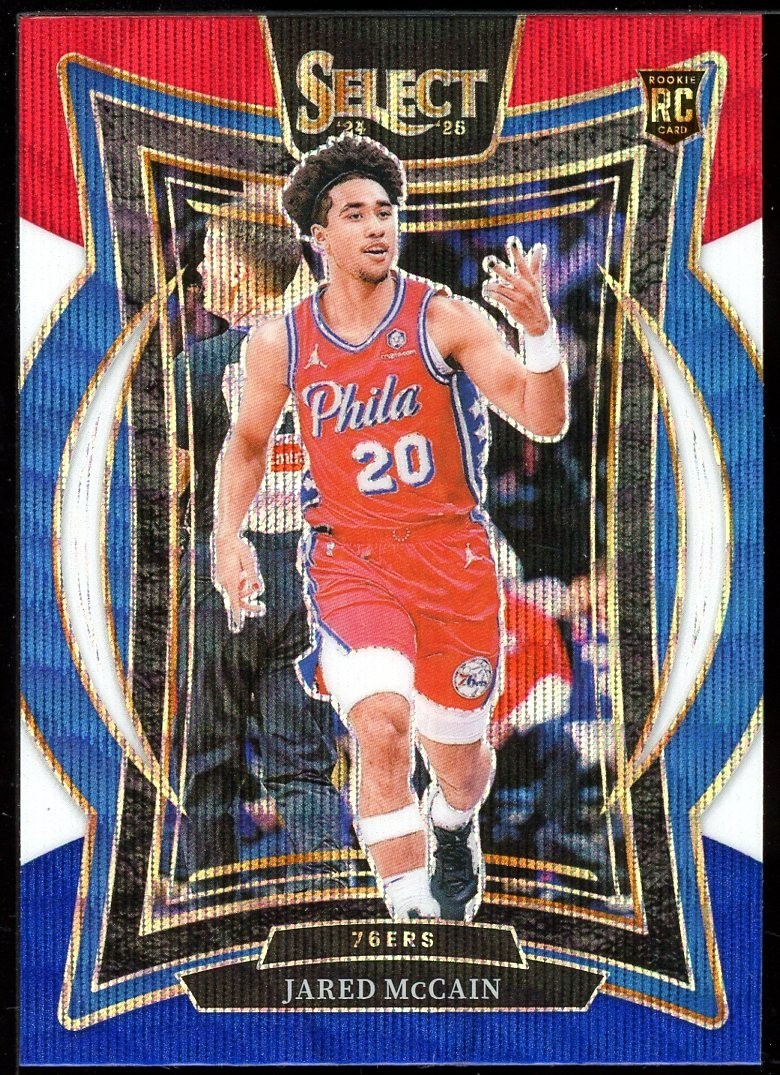2024-25 Panini Select Jared McCain #82 Tri-Color Prizm Philadelphia 76ers RC