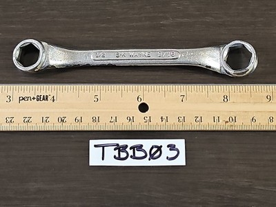 S-K TOOLS USA M-1618, 1/2'' x 9/16'' DOUBLE BOX WRENCH, 5.5'' LONG, 6 POINT