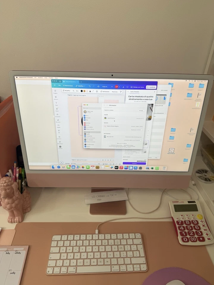 Apple iMac 24" (512GB SSD, M3, 8GB, GPU 10‑Core) Rosa - MQRK3T/A (Ottobre 2023) - Immagine 3 di 4