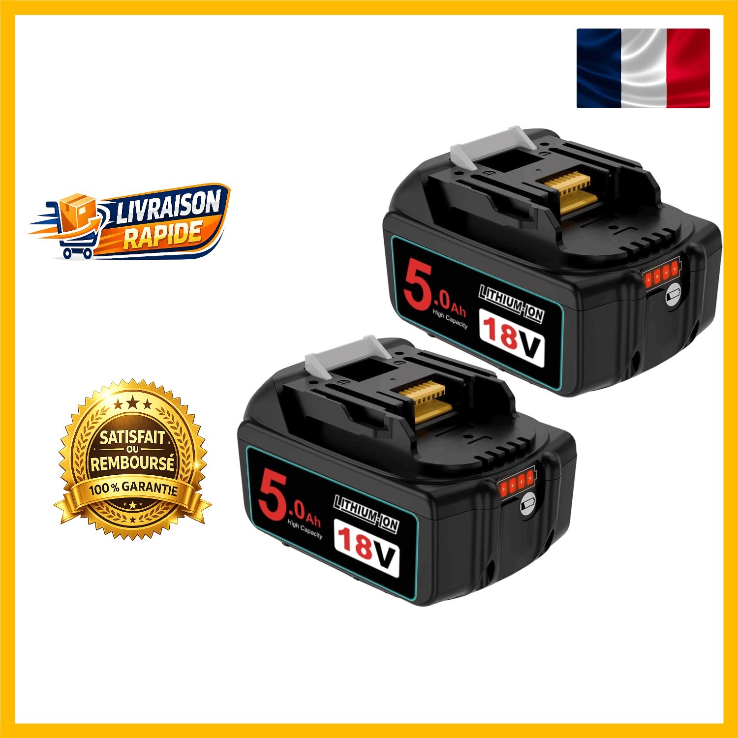 Batterie BL1850B 18V Lithium-ion - Pack de 2 recharges pour ne plus jamais manquer de batterie