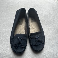 NIB UGG 1005475 Lizzy Moccasin Slippers In Navy Women's SZ 5/EU36 Tassel Slip On