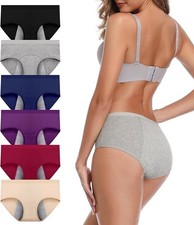 6Pack High Absorbency Incontinence Underwear for Women Washable Leakproof Pantie