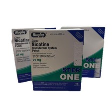 3 Pack Rugby Clear Nicotine 21mg Transdermal System Patch Step 1 Exp 07/2025