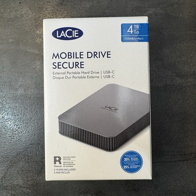 LaCie Mobile Drive Secure 4 TB, Festplatte, grau