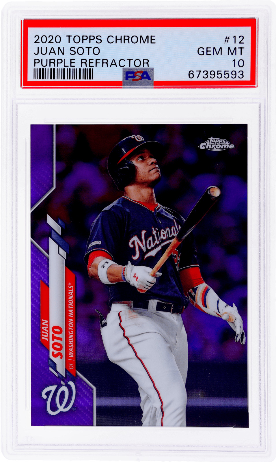 2020 Topps Chrome Juan Soto Purple Refractor #12 /299 PSA 10