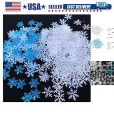 1200Pcs Snowflakes Confetti Decorations for Christmas, White and Blue Winter ...