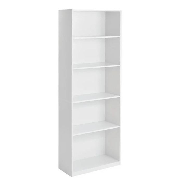 Mainstays 5-Shelf Bookcase with Adjustable Shelves, White
