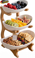 ObststäNder Bambus 3-StöCkig KüChenorganizer FüR Obst GemüSe Snacks