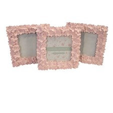 Laura Ashley Pink Picture Frames 3 Textured Resin Floral 4 X 4 Baby Shower