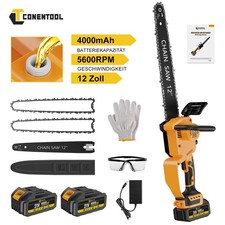 Akku-Kettensäge 1000W 12 Zoll Elektro Kettensägen Handkettensäge Mit 2 Akku Neu