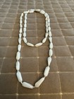 VTG 46” Milky White Glass Beaded Flapper Style Necklace Filigree Clasp — photo 4