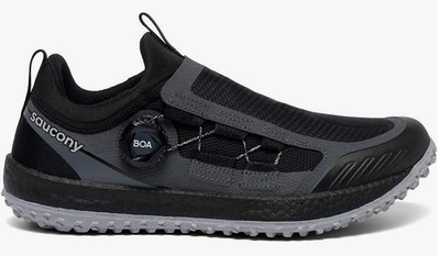 Women's Saucony Switchback 2 BOA Fit System Black Charcoal Trail Running Shoes 9