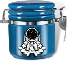 Smell Proof Jar 0.5 Oz (250Ml) - Ceramic Airtight Stash Container with Clamp Lid