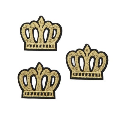 10x Crown Embroidered Patch Shading Blemishes Damage Golden DIY Crown Patch For