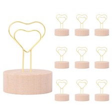 Gold Table Number Holders  Place Card Holders with Heart-shaped Metal Wire a...