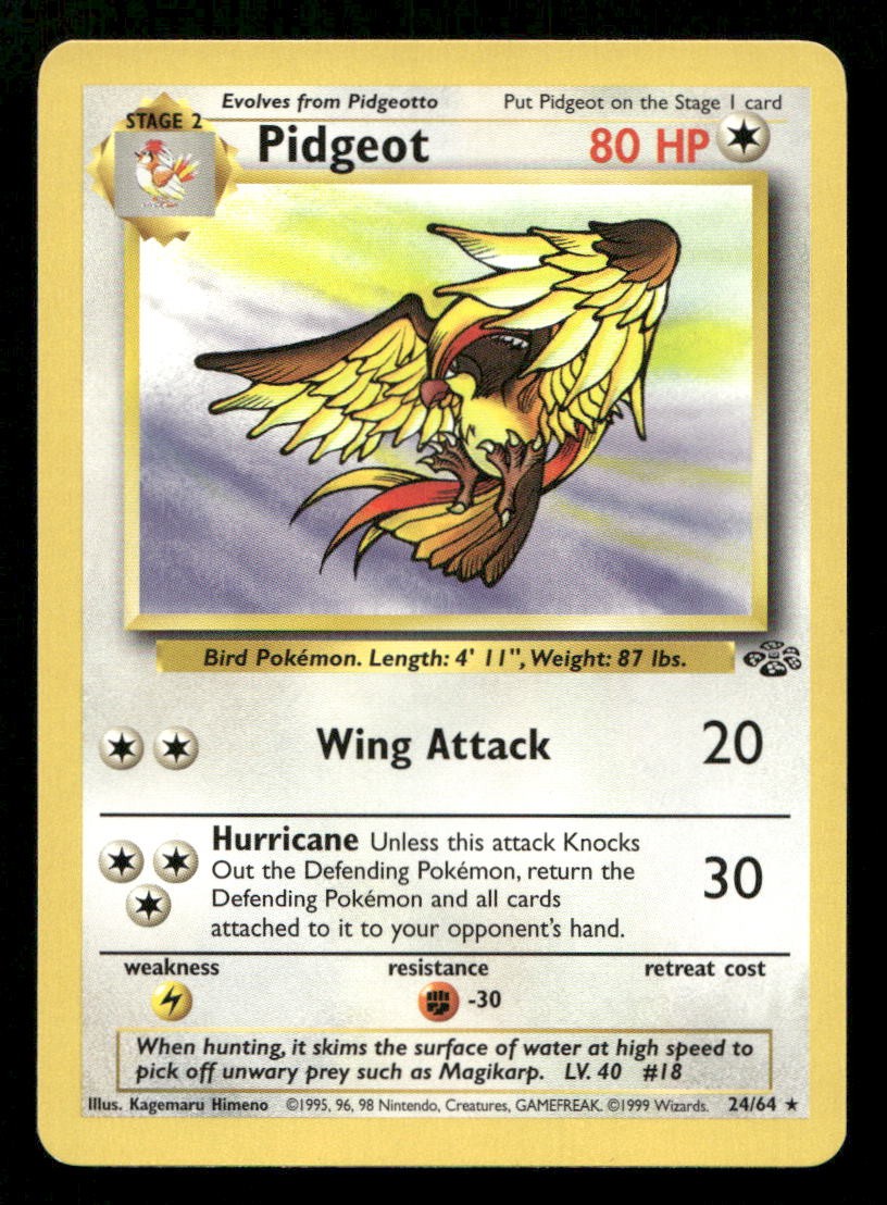Pidgeot 24/64 Jungle Unlimited NM/M Pokemon