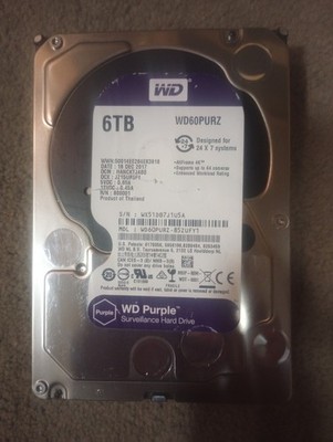 Western Digital WD Purple 6TB 3.5'' SATA HDD AllFrame 4K Surveillance WD60PURZ