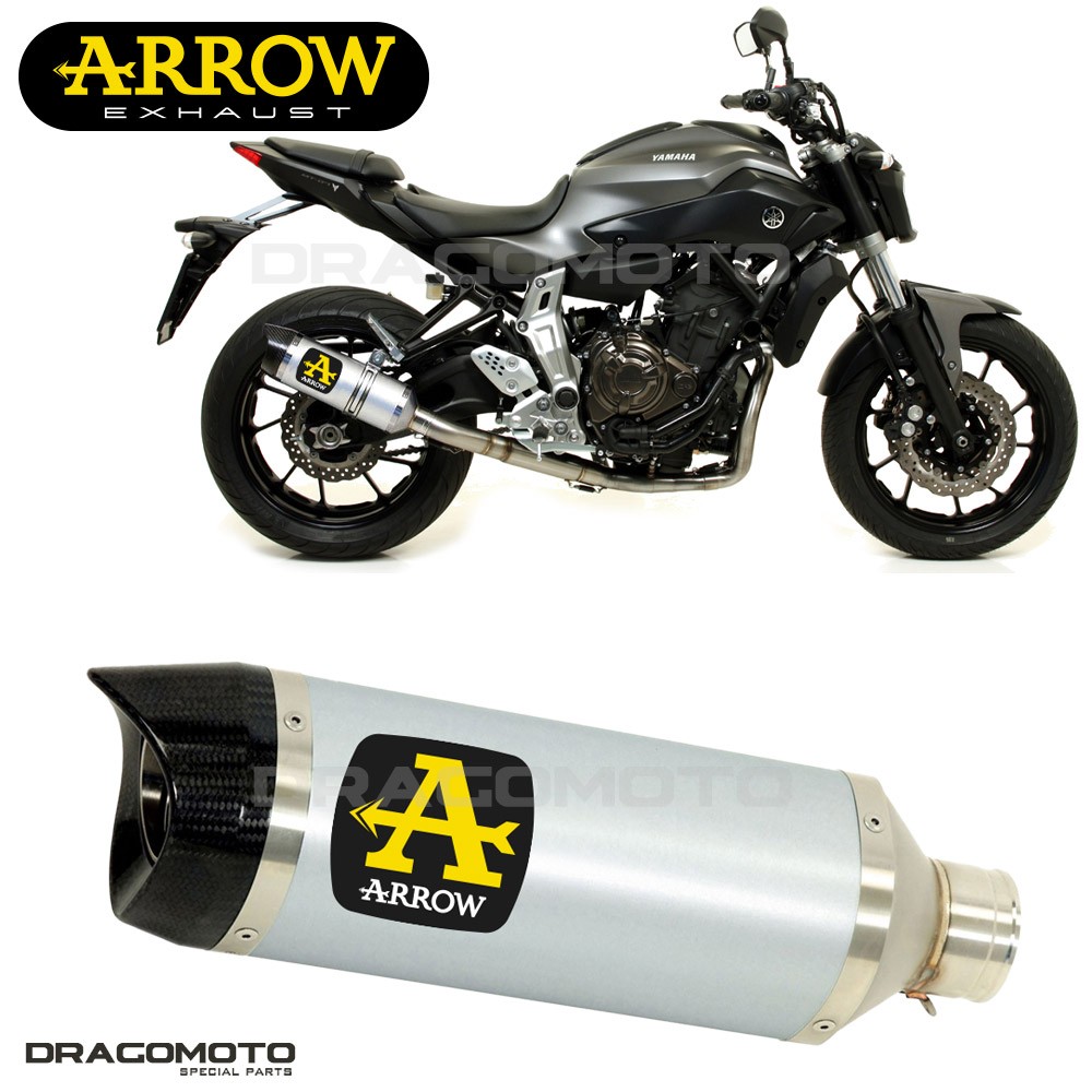 Silencieux Arrow Thunder alu Yamaha MT-07 pour reduire le poids de la moto