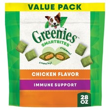 Greenies Smartbites Soft Dog Treats, Dog Immune Support Crunchy Soft, Chick...