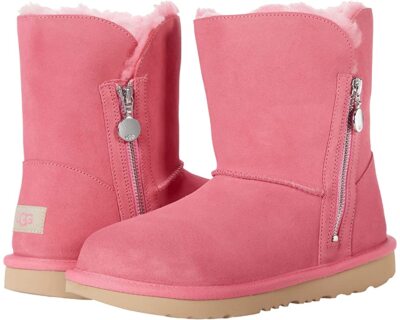 NIB UGG Classic Short Water Resistant Suede Zip Boots Youth