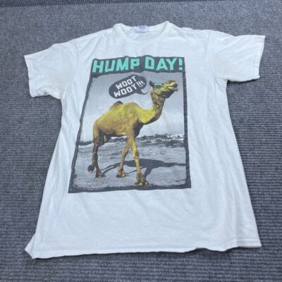 Pro Weight Camel Hump Day Mens Medium White Graphic T-Shirt Woot Woot