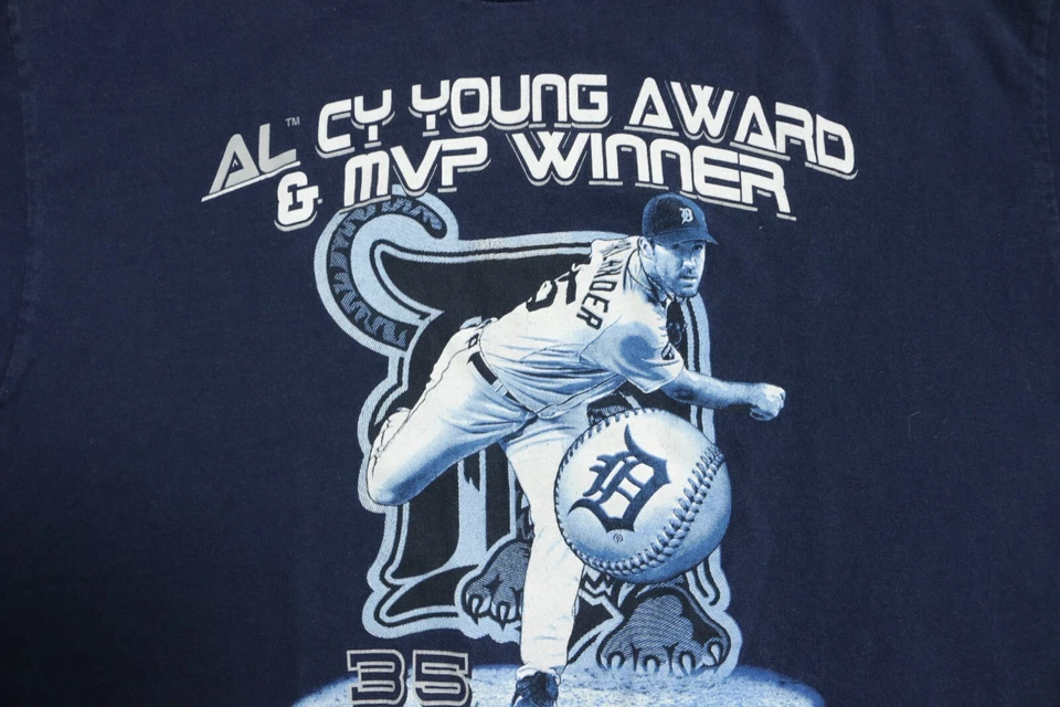 Justin Verlander Shirt Detroit Tigers Mens Large Cy Young Award and MVP Winner - Image 4 of 4