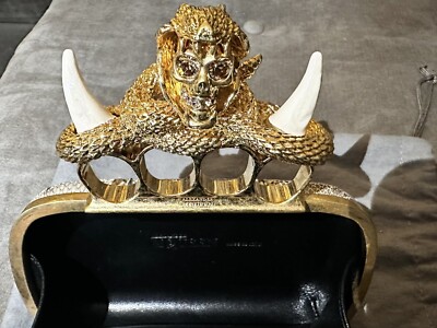 Alexander McQueen スカルクラッチ 2011AW 初期 Rare Alexander McQueen Skull Knuckle Box Clutch Snakeskin