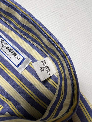 NEW Yves Saint Lauren Striped Men's Shirt Long Sleeve Dress Size 39 15.1/2 - Picture 12 of 13