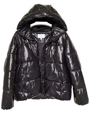 Vila Shiny Puffer Jacke schwarz glossy 40 42 44 Steppjacke glänzend