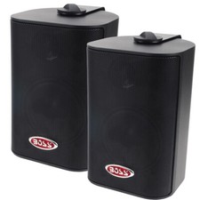 BOSS  AUDIO Indoor/Outdoor Weatherproof Enclosed Box Speakers, Black 200 Watt Pr