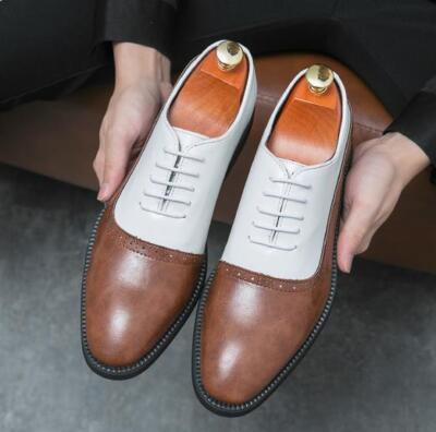 Men's Splicing Business Formal Shoes Lace Up Pointy Toe Brogue Casual  Comfort 46 | eBay