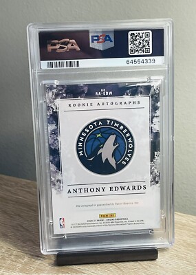 2020 ANTHONY EDWARDS Panini Origins RC Rookie Auto Red /99 PSA 9