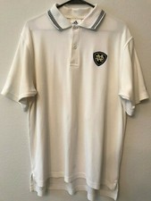 NOTRE DAME FIGHTING IRISH Men White Short Sleeve Golf Polo Shirt L Adidas NCAA